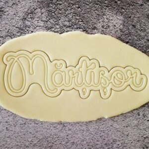 decupator aluat pastă de zahăr fondant text mărțișor