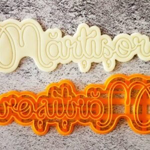 decupator aluat pastă de zahăr fondant text mărțișor