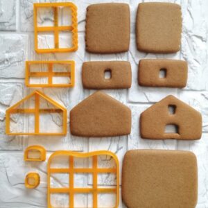 set decupatoare aluat pastă de zahăr fondant casuta turta dulce