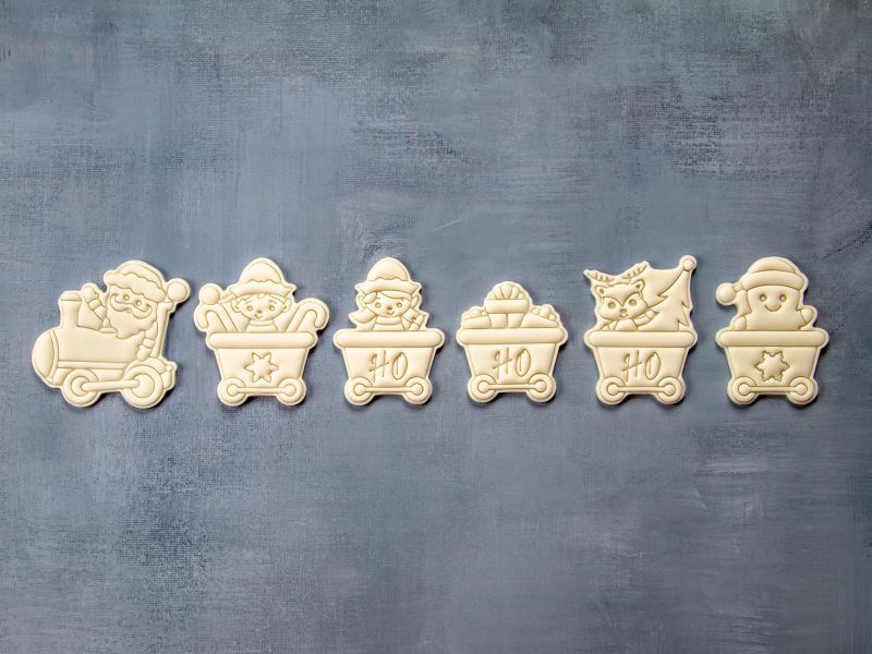 Set 6 decupatoare și ștampile "Tren Crăciun" - imagine 2