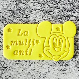 decupator aluat pastă de zahăr fondant mickey mouse text la mulți ani